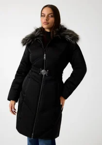 Guess Alienor Kadın Siyah Kemerli Şişme  Mont W5BL33WG092-JBLK