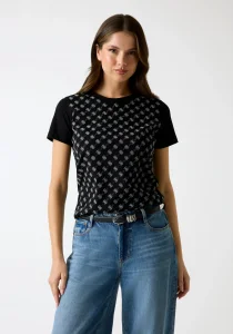 Guess Allover Kadın Siyah Regular Fit T-Shirt W5BI21I3Z14-JBLK