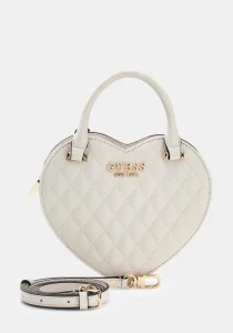 Guess Atabey Kalp Şekilli Kadın Beyaz Çapraz Çanta HWQG9894770-OFF