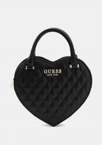 Guess Atabey Kalp Şekilli Kadın Siyah Çapraz Çanta HWQG9894770-BLA