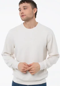 Guess Bisiklet Yaka Uzun Kollu Scuba Luxe Erkek Krem Sweatshirt M6RQ42KAYM2-G1CV