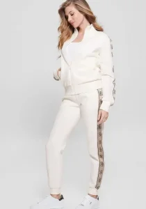 Guess Brıtney Full Zıp Sweatshırt Kadın Ekru Eşofman Üstü V2YQ16KB3P2-G6K5
