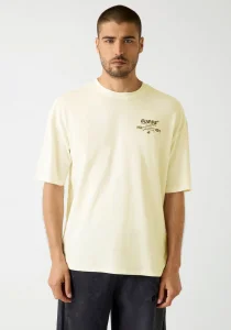 Guess Eldrin Erkek Bej Aktif Modal Karışımlı Oversize Fit T-Shirt Z5BI01JR06K-G9D0