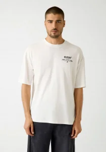 Guess Eldrin Erkek Beyaz Aktif Modal Karışımlı Oversize Fit T-Shirt Z5BI01JR06K-G018