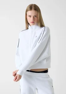 Guess GJ Düşük Omuzlu Scuba Eşofman Kadın Beyaz Sweatshirt W6RQ10KD122-G011