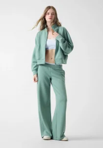 Guess GJ Düşük Omuzlu Scuba Eşofman Kadın Yeşil Sweatshirt W6RQ10KD122-G8FD