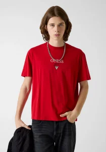 Guess GJ Kısa Kollu Büyük Beden Baker Logolu Erkek Kırmızı T-shirt M6RI45K8HM0-G585