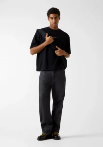 Guess GJ Kısa Kollu Kutulu Kesim Kısa Ottoman Erkek Siyah Top M6RP14KD461-JBLK