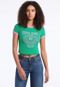 Guess Jeans Kadın Yeşil Boxy Fit  Crop  W5YI03J1314-A899