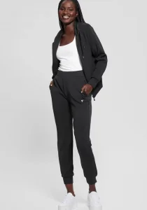 Guess Olympe Kadın Siyah Aktif Modal Karışımlı Scuba Eşofman Üstü  V4YQ06KCAY2-JBLK