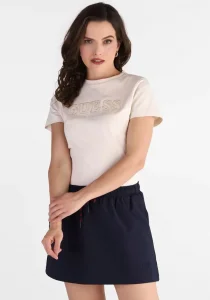 Guess Ketty Bisiklet Yaka Kısa Kollu Kadın Pembe T-shirt V6RI10I3Z14-G6M1