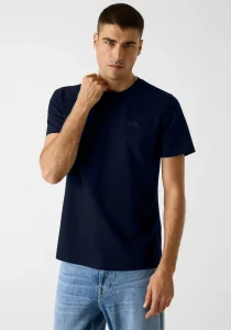 Guess Kısa Kollu Bisiklet Yaka Yeni Teknik Esnek Erkek Lacivert T-shirt M6RI19KD202-G7V2