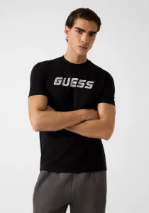 Guess Maska Bisiklet Yaka Kısa Kollu Erkek Siyah T-shirt Z6RI15I3Z14-JBLK