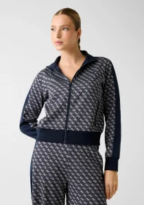 Guess Maya 4G Tam Fermuarlı Kadın Lacivert  Eşofman Üstü  V6RQ08K2042-FJBB