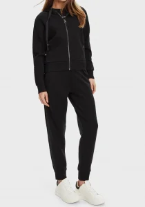 Guess New Hooded Kadın Siyah Scuba  Eşofman  Üstü    W5YQ05KBYE2-JBLK