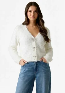 Guess Tomiko Kadın Beyaz Yün Karışımlı Triko Hırka W5BR91Z3JI2-G1O6