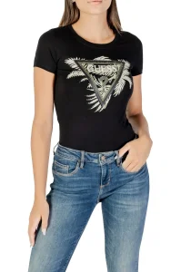 Guess Triangle Kadın Siyah Slim Fit T-Shirt W5YI13J1314-JBLK
