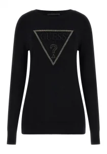Guess Uzun Kollu Bisiklet Yaka Sasha Üçgen Logolu Triko Kadın Siyah Triko W6RR49Z2NQ2-JBLK
