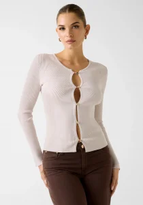 Guess Uzun Kollu Bisiklet Yaka Stella Hırka Triko Kadın Mavi Triko W6RR35Z0132-G9B8