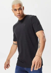 Guess HEDLEY SS T-SHIRT Erkek Siyah T-shirt Z2YI12JR06K-JBLK