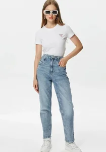 Guess Mini Triangle Kadın Beyaz Slim Fit T-Shirt W2YI44J1314-G011