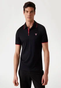 Guess New Tech Erkek Siyah Slim Fit Polo T-Shirt M4YP35KCBM0-JBLK