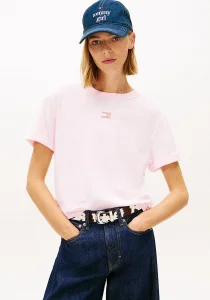 Tommy Hilfiger TJW Kutulu Kesim Amblemli Kadın Pembe T-shirt DW0DW22202TOG