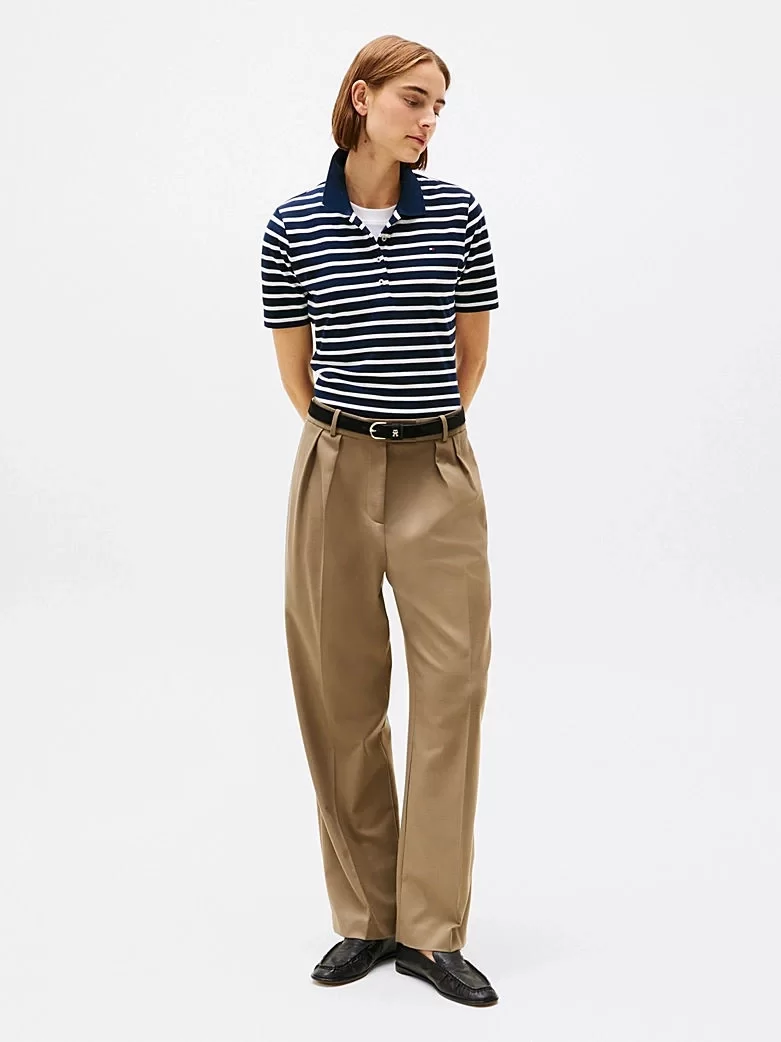 Tommy Hilfiger Kadın 1985 Kısa Kollu Polo Yaka Tişört