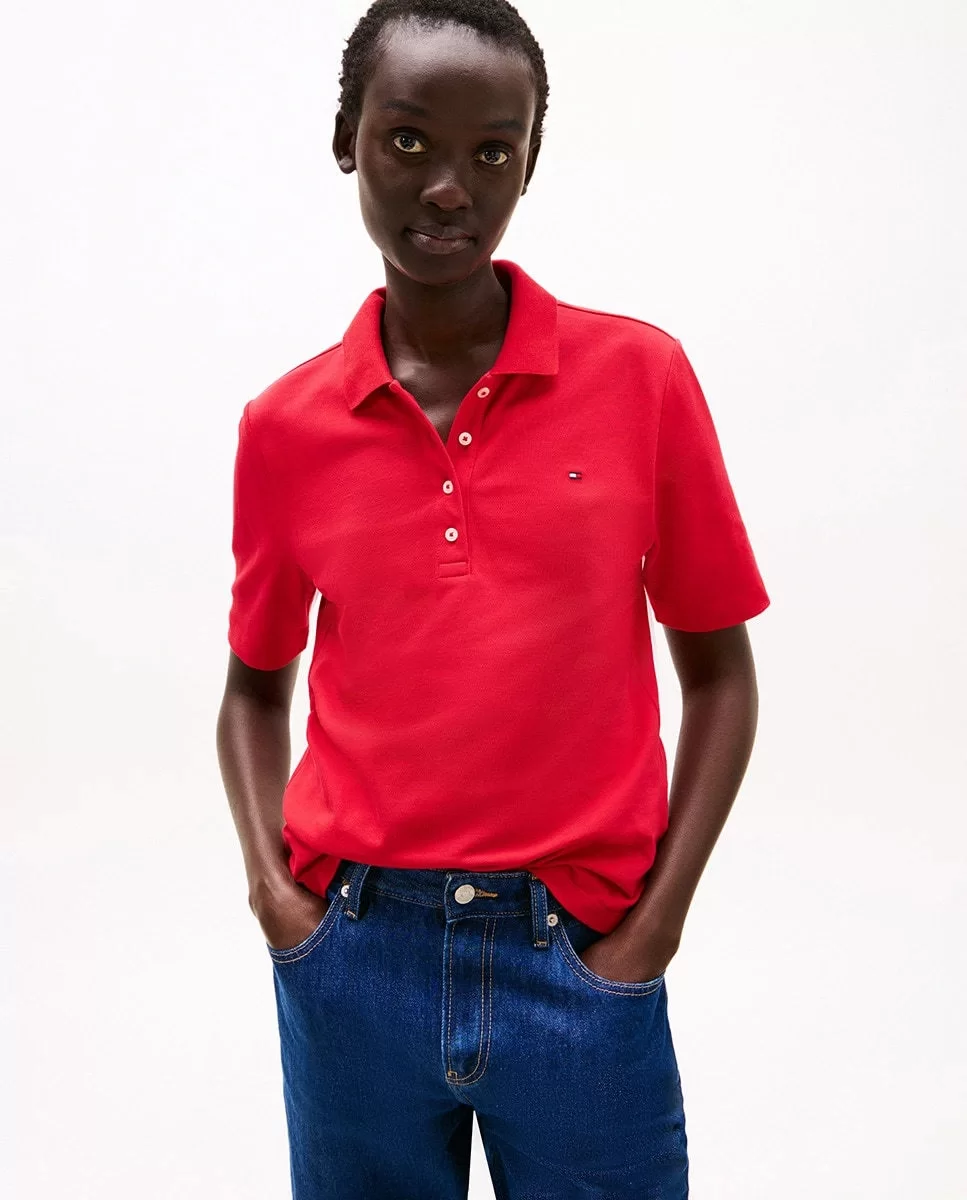Tommy Hilfiger 1985 REG PIQUE POLO SS Kadın  T-shirt WW0WW43224XLG