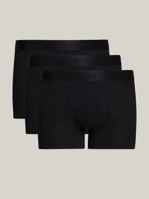 Tommy Hilfiger Erkek 3lü Tonal Logolu Siyah Boxer