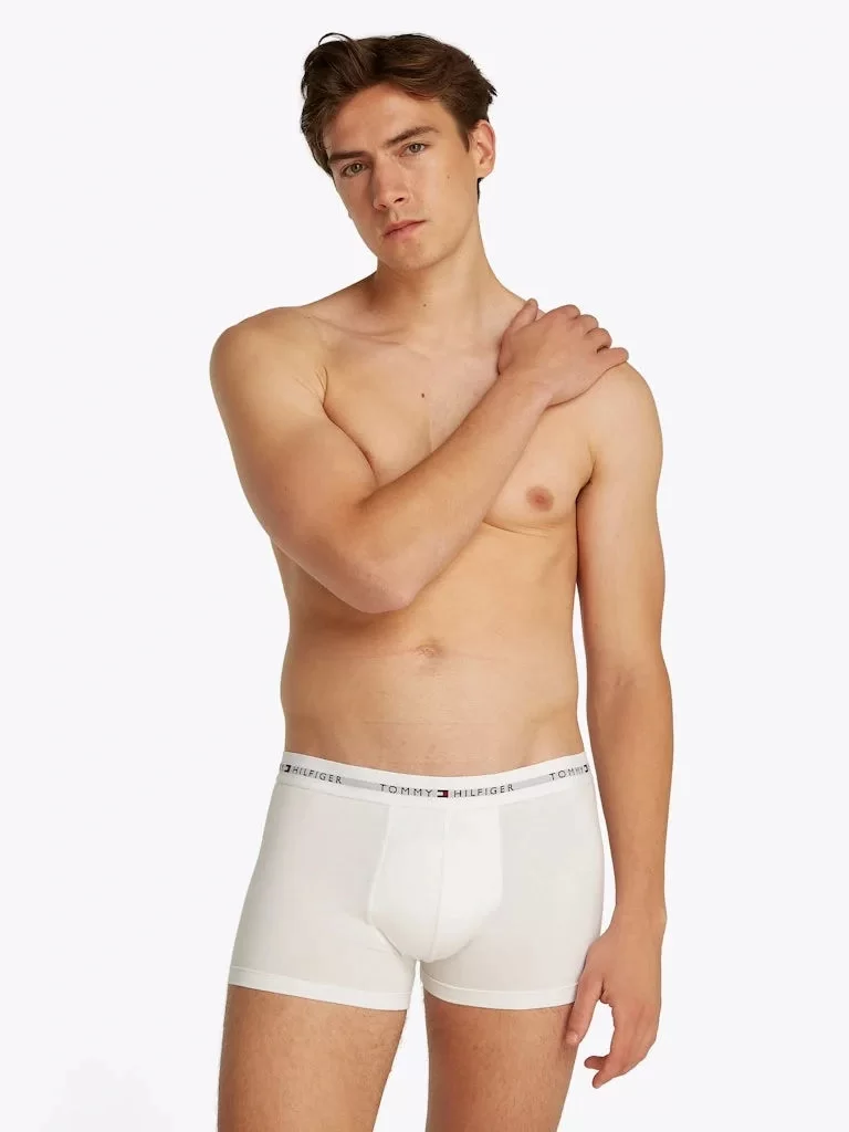 Tommy Hilfiger Erkek 3lü Siyah Düz Renk Trunk Boxer