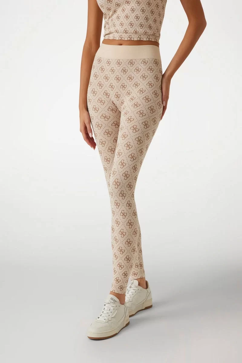 Guess 4G RHOMBUS LEGGINGS SEAMLESS Kadın Krem Tayt V5RB04Z3LF0-FN4R