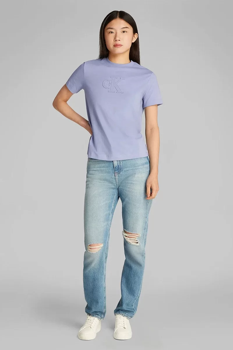 CK Jeans CK APPLIQUE REGULAR TEE Kadın  T-shirt J20J225256-VFV