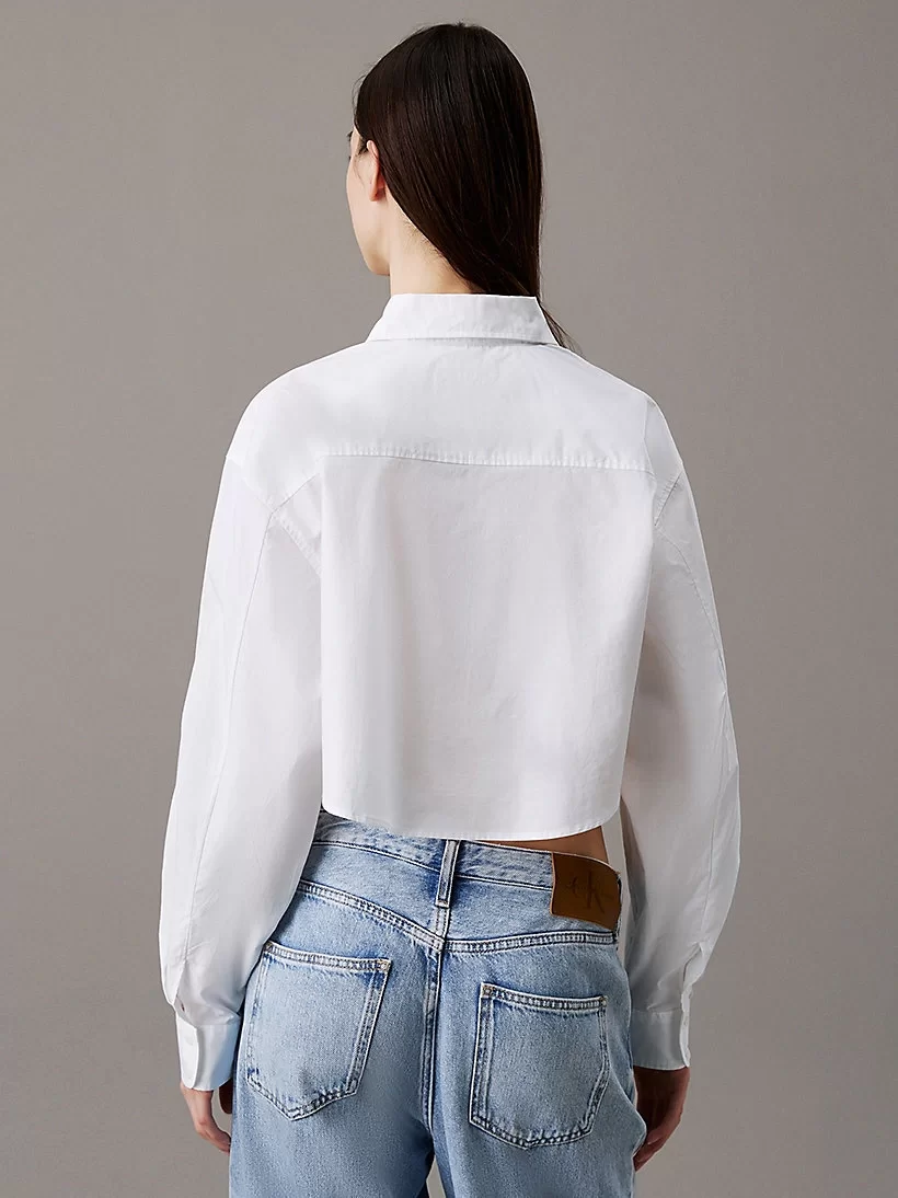 CK Jeans WOVEN LABEL CROPPED SHIRT Kadın  Gömlek J20J225078-YAA