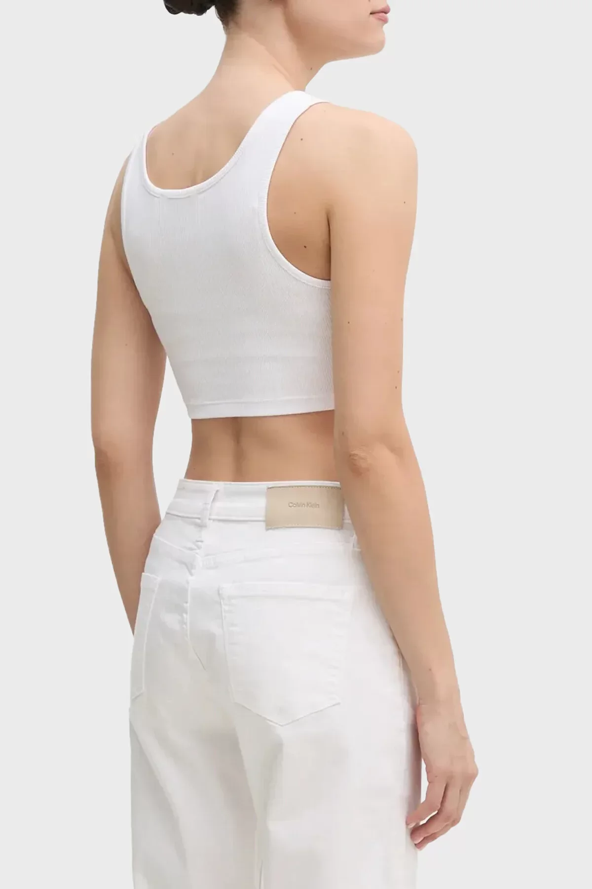 CK Jeans WOVEN LABEL RIB BRALETTE Kadın  Crop J20J225308-YAA