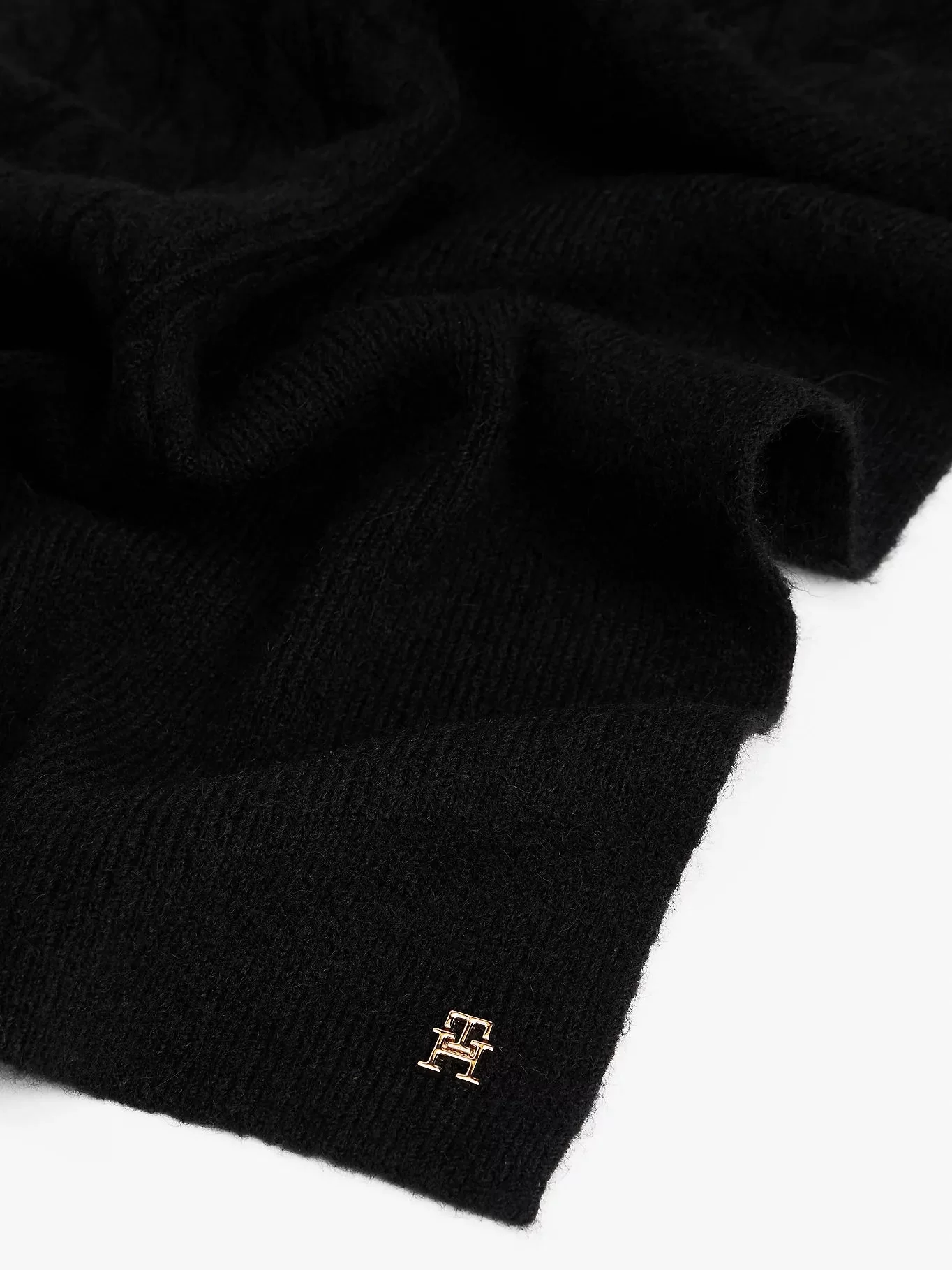 Tommy Hilfiger TH Elevated Chic Yumuşak Kadın Siyah Eşarp AW0AW17788BDS