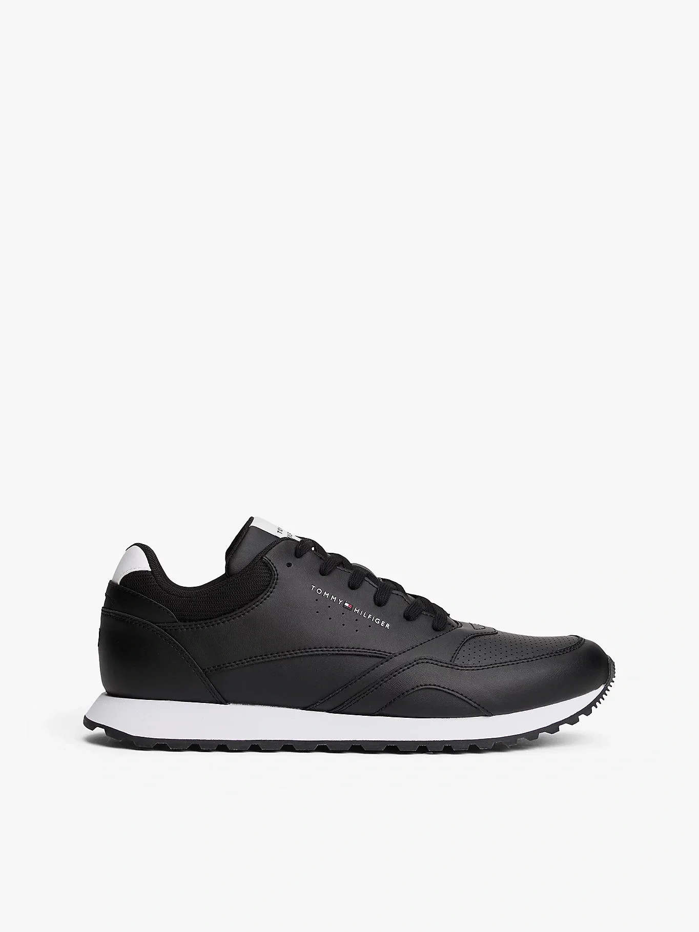 Tommy Hilfiger New Runner Eva Tabanlı Deri Klasik Erkek Siyah Sneaker FM0FM055120GX