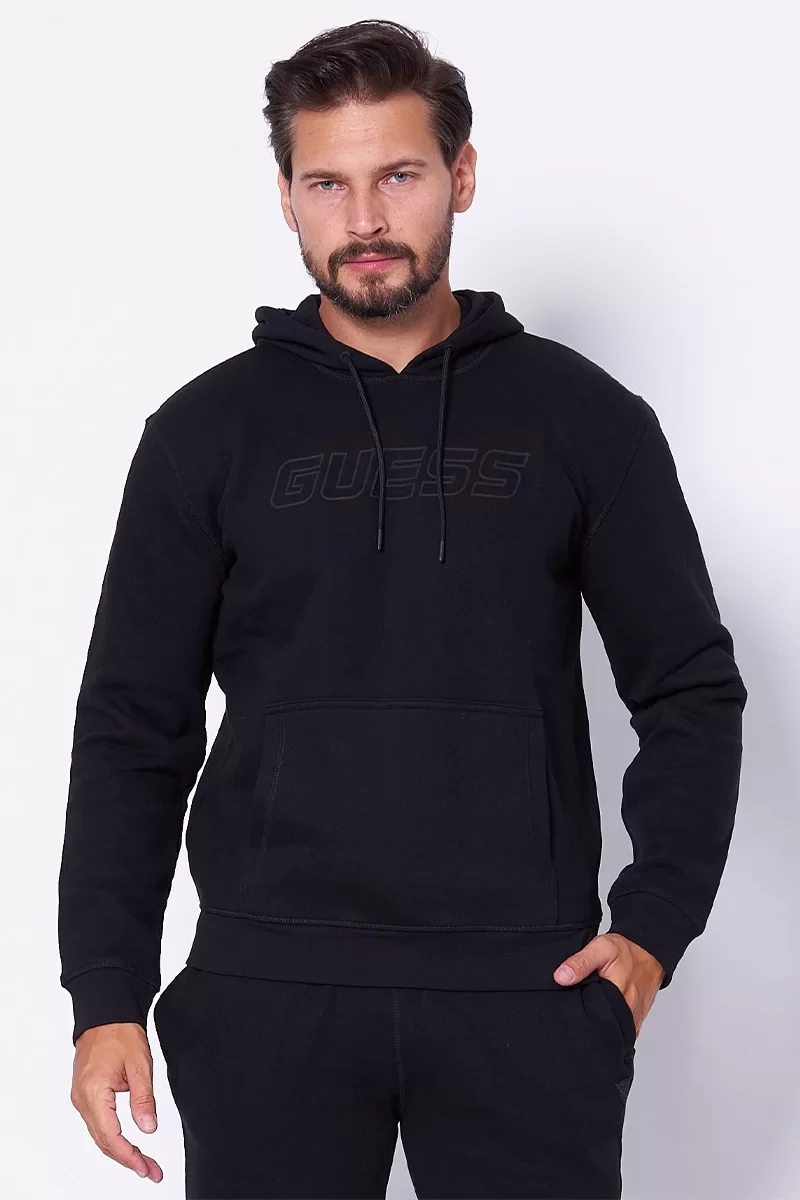 Guess Aldwın New Hoodıe Erkek Siyah Sweatshirt Z4YQ12K9V31-JBLK