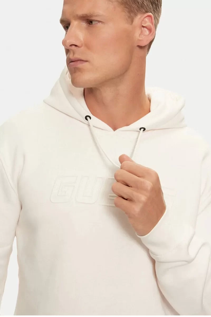 Guess Aldwın New Hoodıe Erkek Beyaz Sweatshirt Z4YQ12K9V31-SCFY