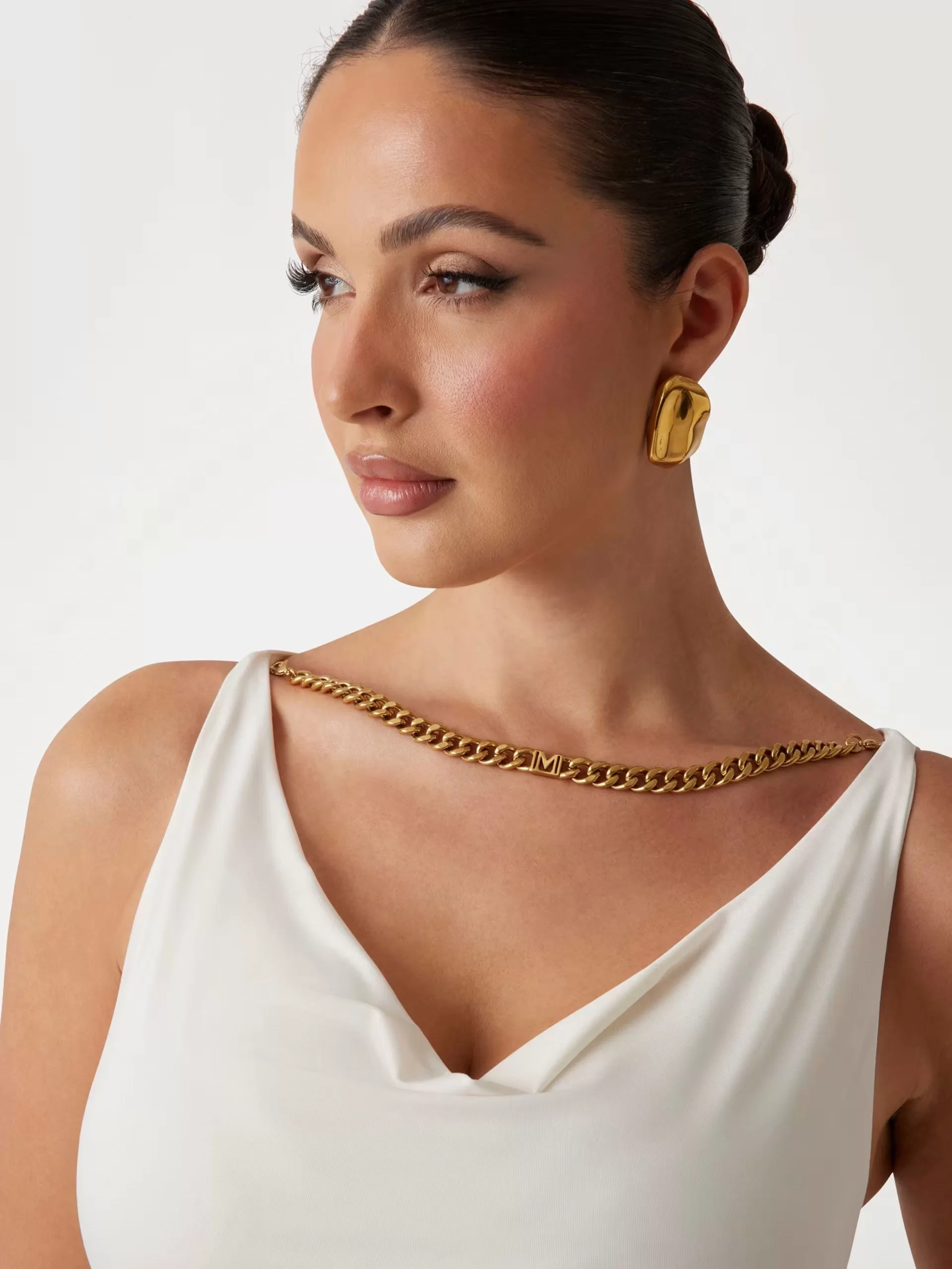 Guess ALVA CHAIN SL TOP Kadın Krem Bluz 5GGP076259A-G053