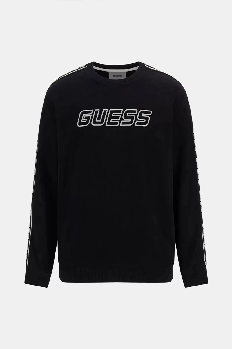 Guess Arlo Cn Sweatshırt Erkek Siyah Sweatshirt Z4GQ24K6ZS1-JBLK