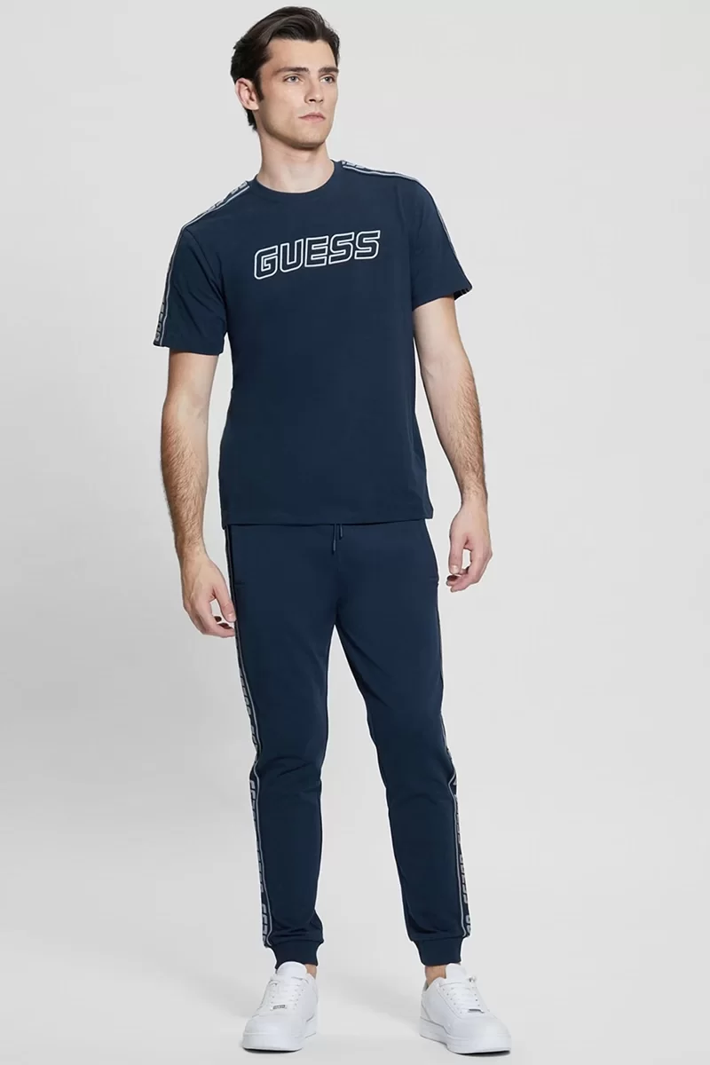 Guess Arlo Cn T-Shırt Erkek Mavi T-Shirt Z4GI18J1314-G7R1