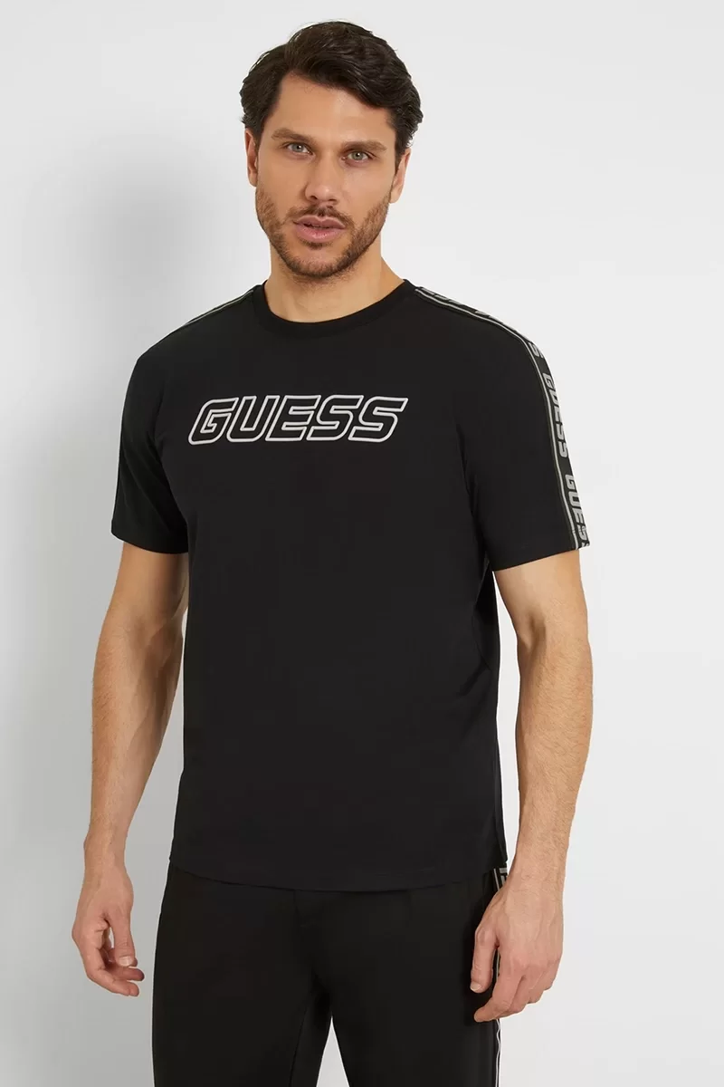 Guess ARLO CN T-SHIRT Erkek Siyah T-shirt Z4GI18J1314-JBLK