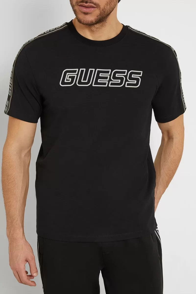 Guess ARLO CN T-SHIRT Erkek Siyah T-shirt Z4GI18J1314-JBLK