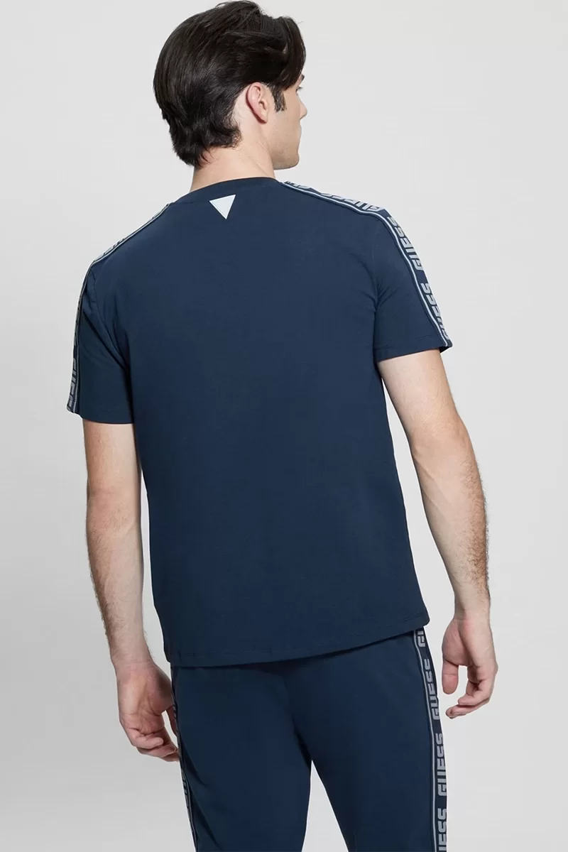 Guess Arlo Cn T-Shırt Erkek Mavi T-Shirt Z4GI18J1314-G7R1