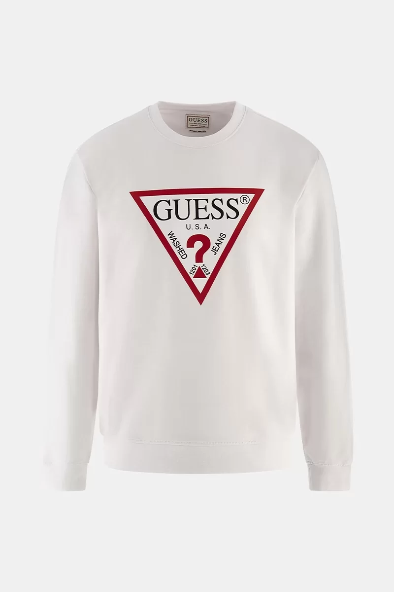 Guess AUDLEY CN FLEECE Erkek Beyaz Sweatshirt M2YQ37K6ZS1-G011