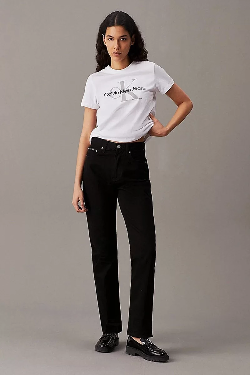 CK Jeans AUTHENTIC SLIM STRAIGHT Kadın SİYAH Jeans J20J224896-BEH