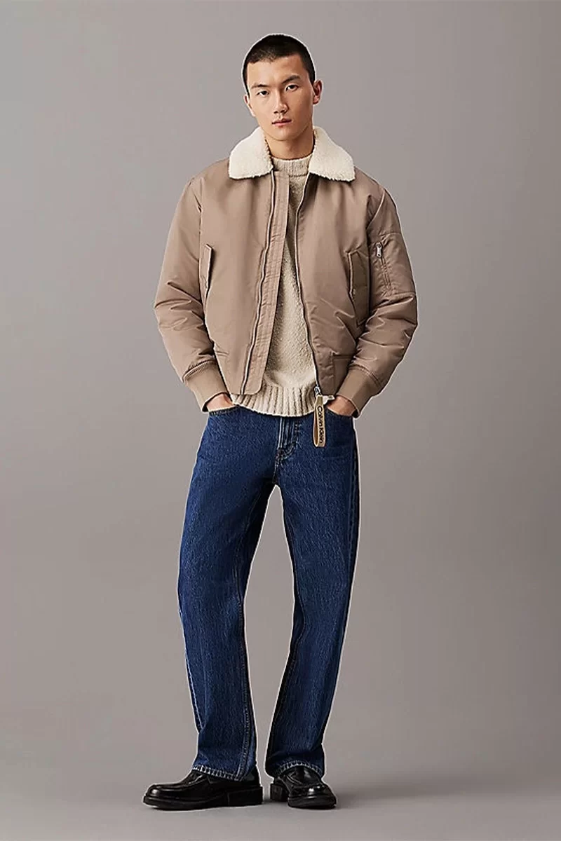 CK Jeans AVIATOR SHERPA JACKET Erkek GRİ Mont J30J326108-PAV