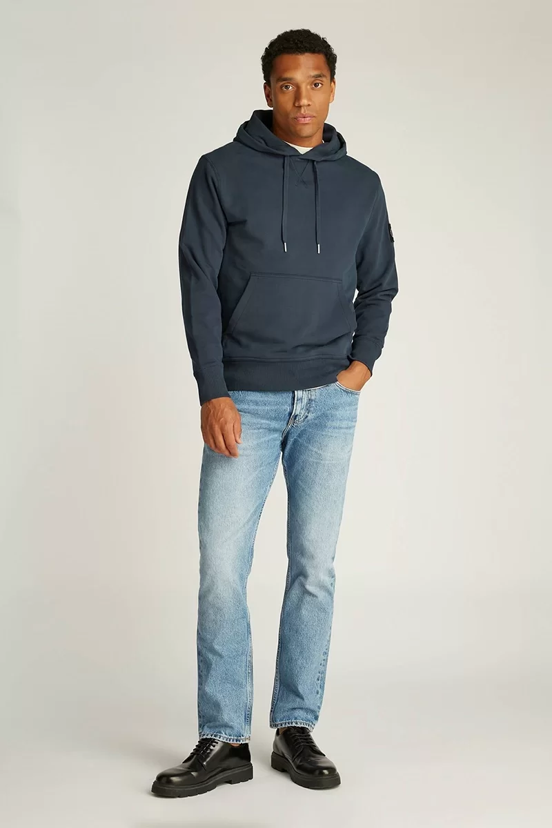CK Jeans BADGE HOODIE Erkek MAVİ Sweatshirt J30J323430-PPK