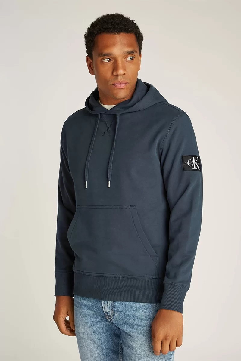 CK Jeans BADGE HOODIE Erkek MAVİ Sweatshirt J30J323430-PPK